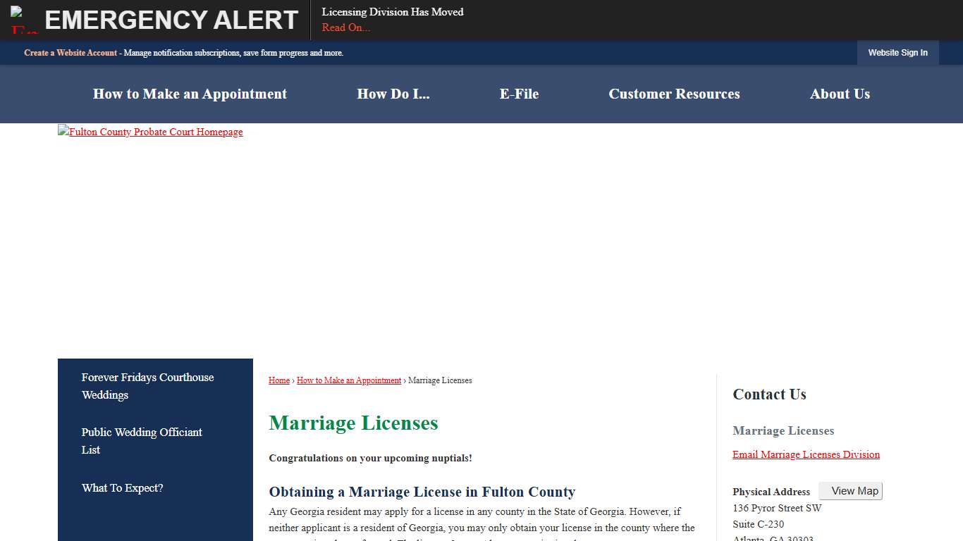 Marriage Licenses | Fulton County Probate Court, GA